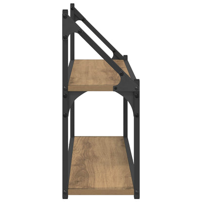 Wall Shelf Wall-Mounted Artisan oak 80 x 21 x 51 cm metal PB