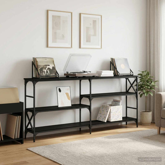 Console Table Black Oak 180 x 29 x 76.5 cm metal PB