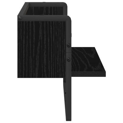 Wall Shelf Wall-Mounted Black oak 65 x 25 x 30 cm metal PB