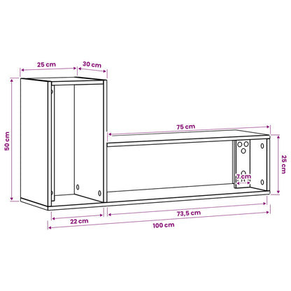 TV Cabinet 100 x 30 x 50 cm Artisan Oak Engineered Wood