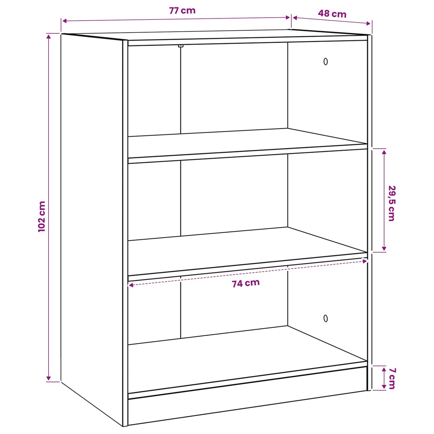 Wardrobe with Shelf with Storage Black oak 77 x 48 x 102 cm PB