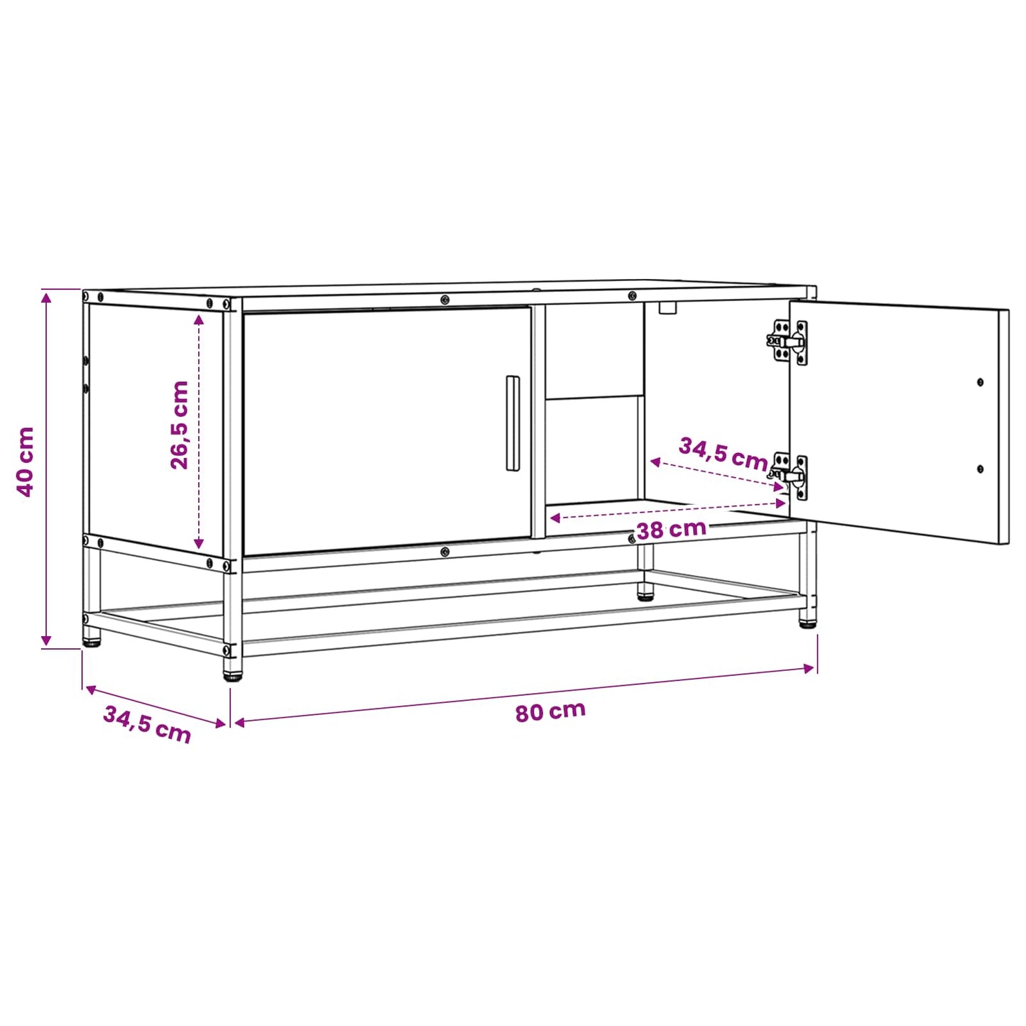 TV Cabinet 80 x 34.5 x 40 cm Artisan Oak Engineered Wood