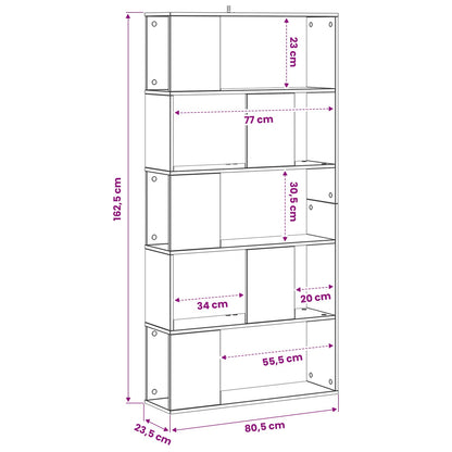 Bookcase Black oak 80.5 x 23.5 x 162.5 cm PB