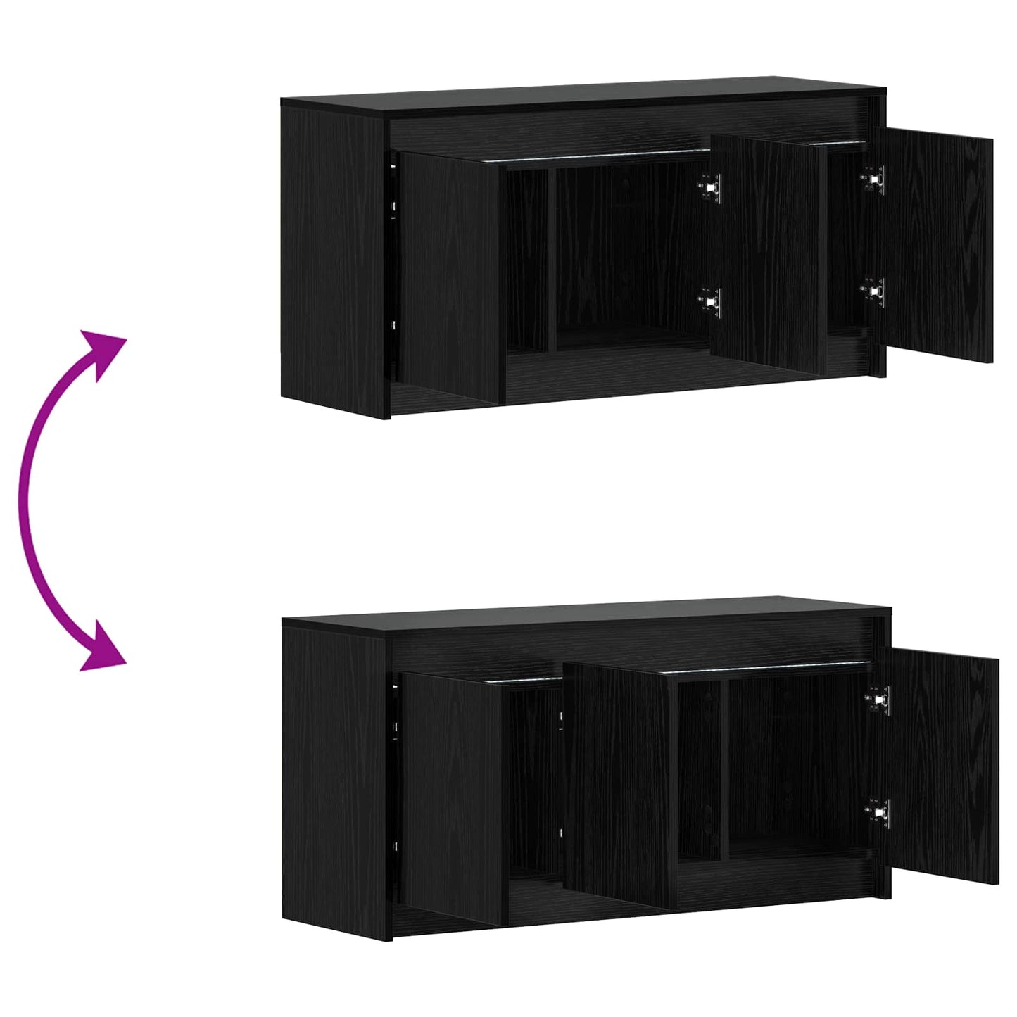 TV Cabinet 100 x 34 x 50 cm Black Oak Engineered Wood