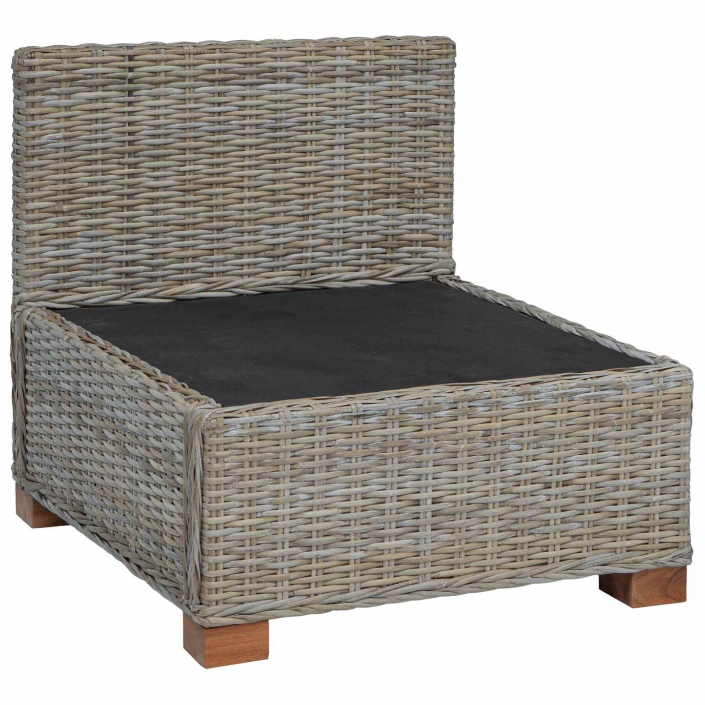 Middle Sofa with Cushions GENDT Natural Rattan Kubu Grey