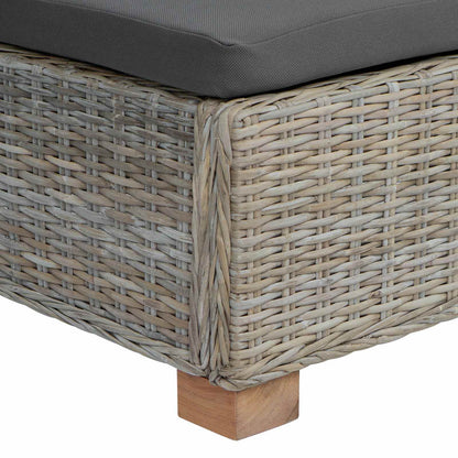 Footrest with Cushion GENDT Natural Rattan Kubu Grey