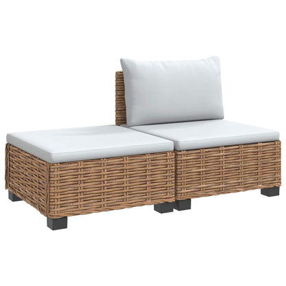 2 pcs Rattan Lounge Set with Cushions GENDT Natural Rattan