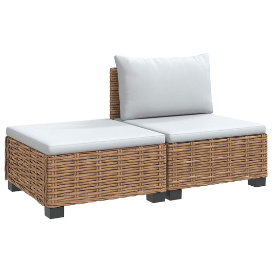 2 pcs Rattan Lounge Set with Cushions GENDT Natural Rattan