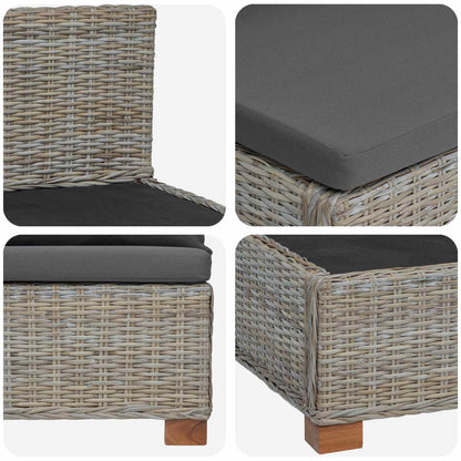 2 pcs Rattan Lounge Set with Cushions GENDT Natural Rattan