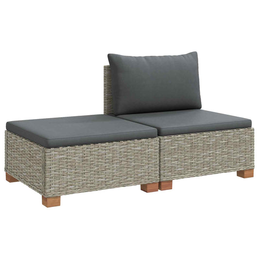 2 pcs Rattan Lounge Set with Cushions GENDT Natural Rattan