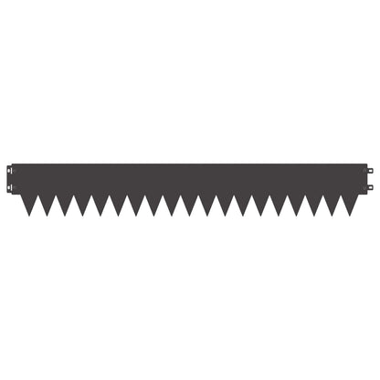 Lawn Edging 50 pcs 103 x 15 cm metal Black