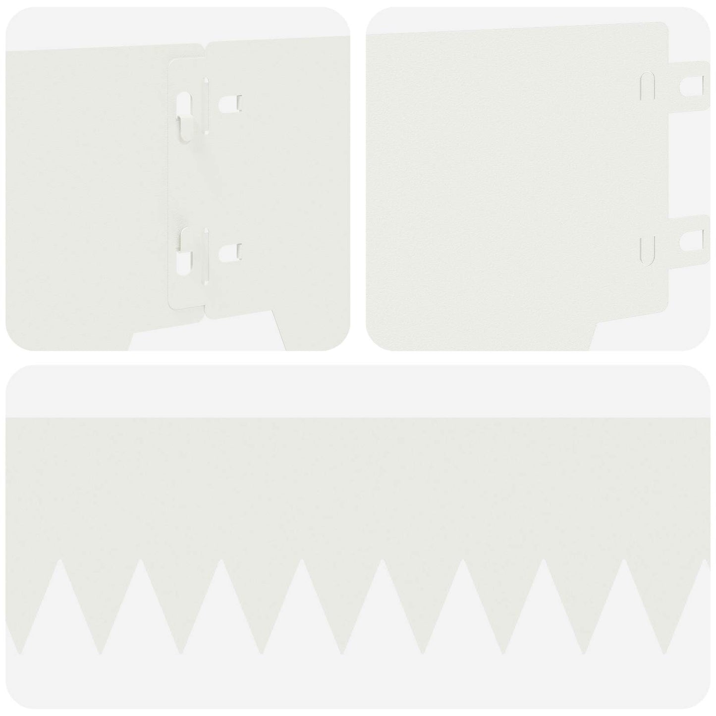 Lawn Edging 50 pcs 103 x 15 cm metal White