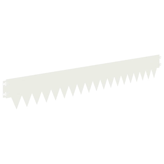 Lawn Edging 50 pcs 103 x 15 cm metal White