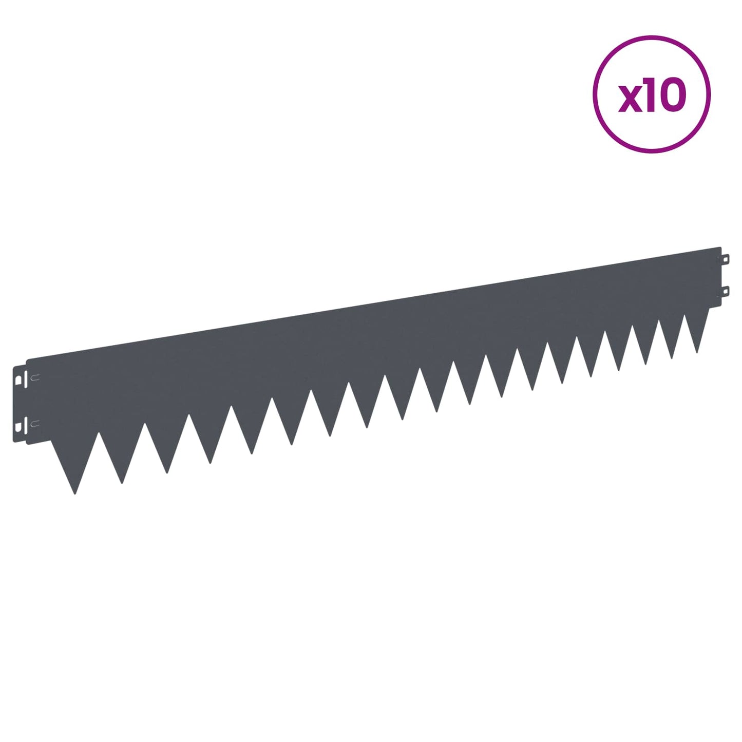 Lawn Edging 10 pcs 103 x 15 cm metal Anthracite