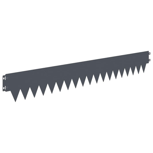 Lawn Edging 50 pcs 103 x 15 cm metal Anthracite
