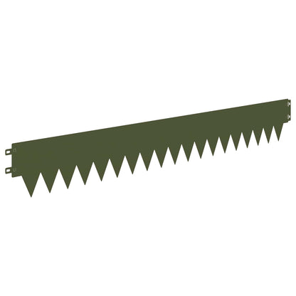 Lawn Edging 20 pcs 103 x 15 cm metal Olive Green
