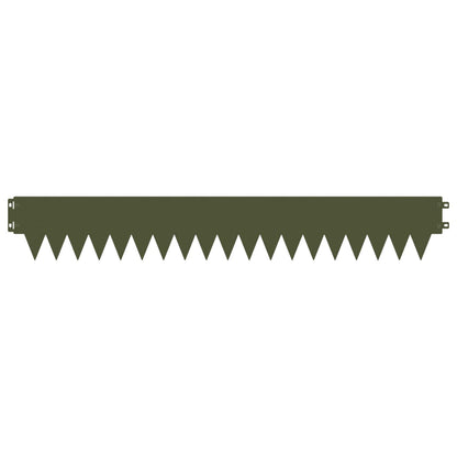 Lawn Edging 30 pcs 103 x 15 cm metal Olive Green