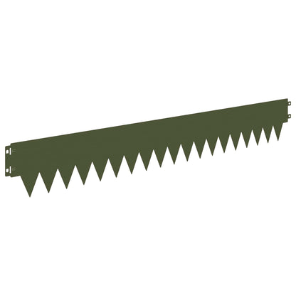 Lawn Edging 50 pcs 103 x 15 cm metal Olive Green