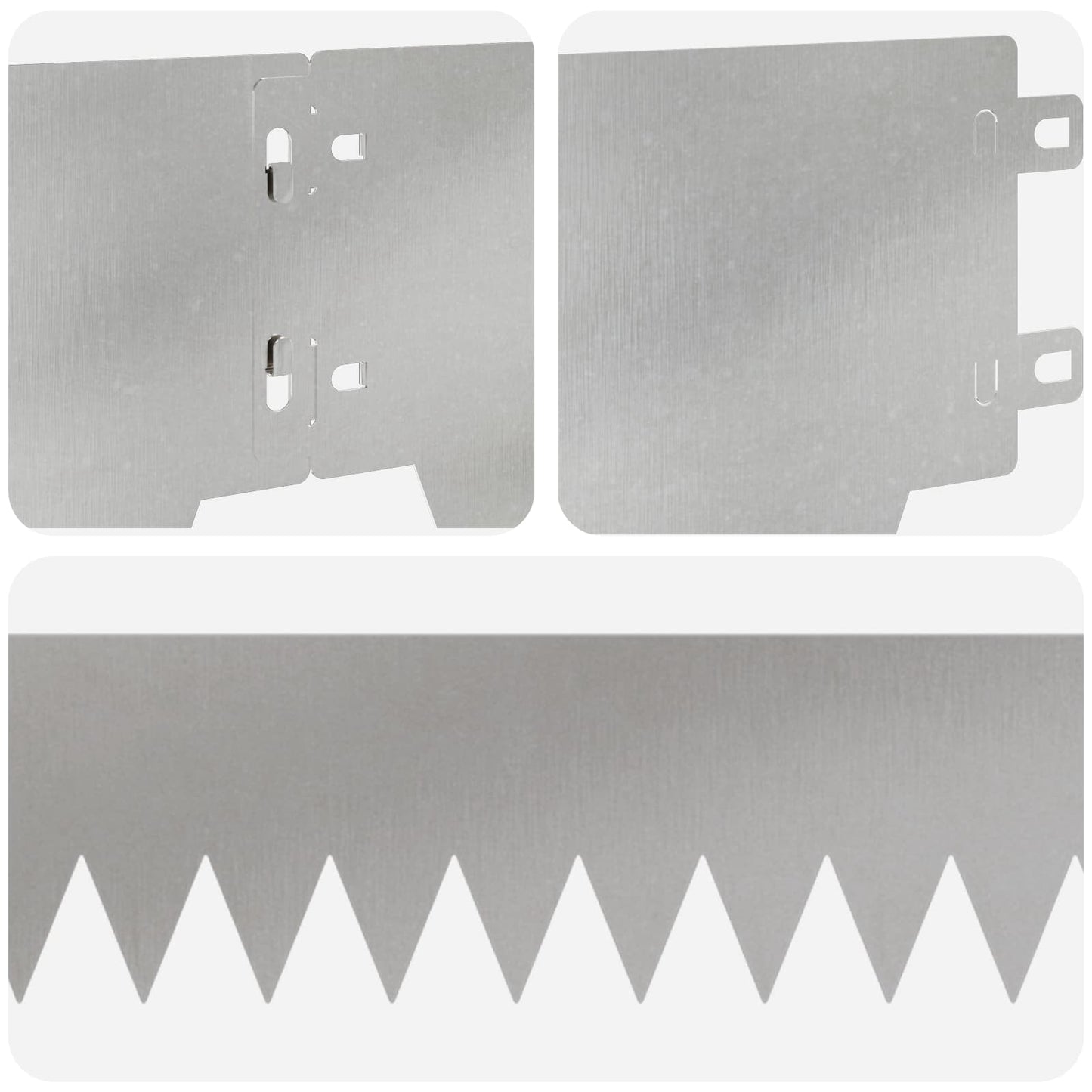 Lawn Edging 20 pcs 103 x 15 cm metal Silver