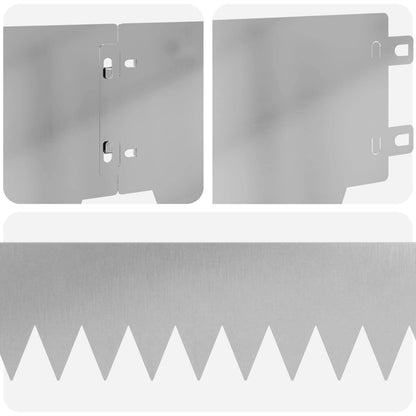Lawn Edging 10 pcs 103 x 15 cm metal Silver