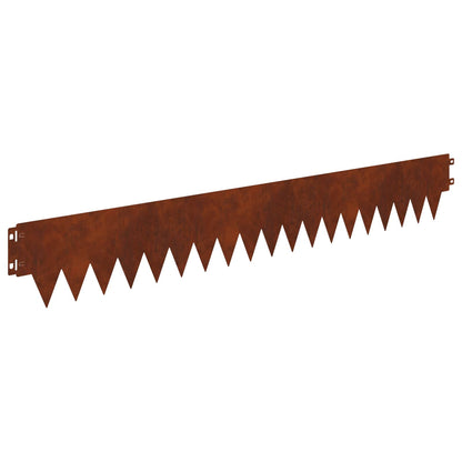 Lawn Edging 20 pcs 103 x 15 cm metal Rusty