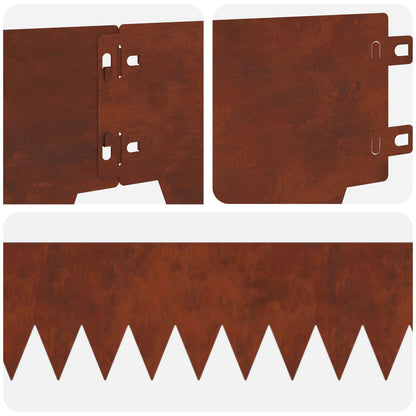 Lawn Edging 50 pcs 103 x 15 cm metal Rusty