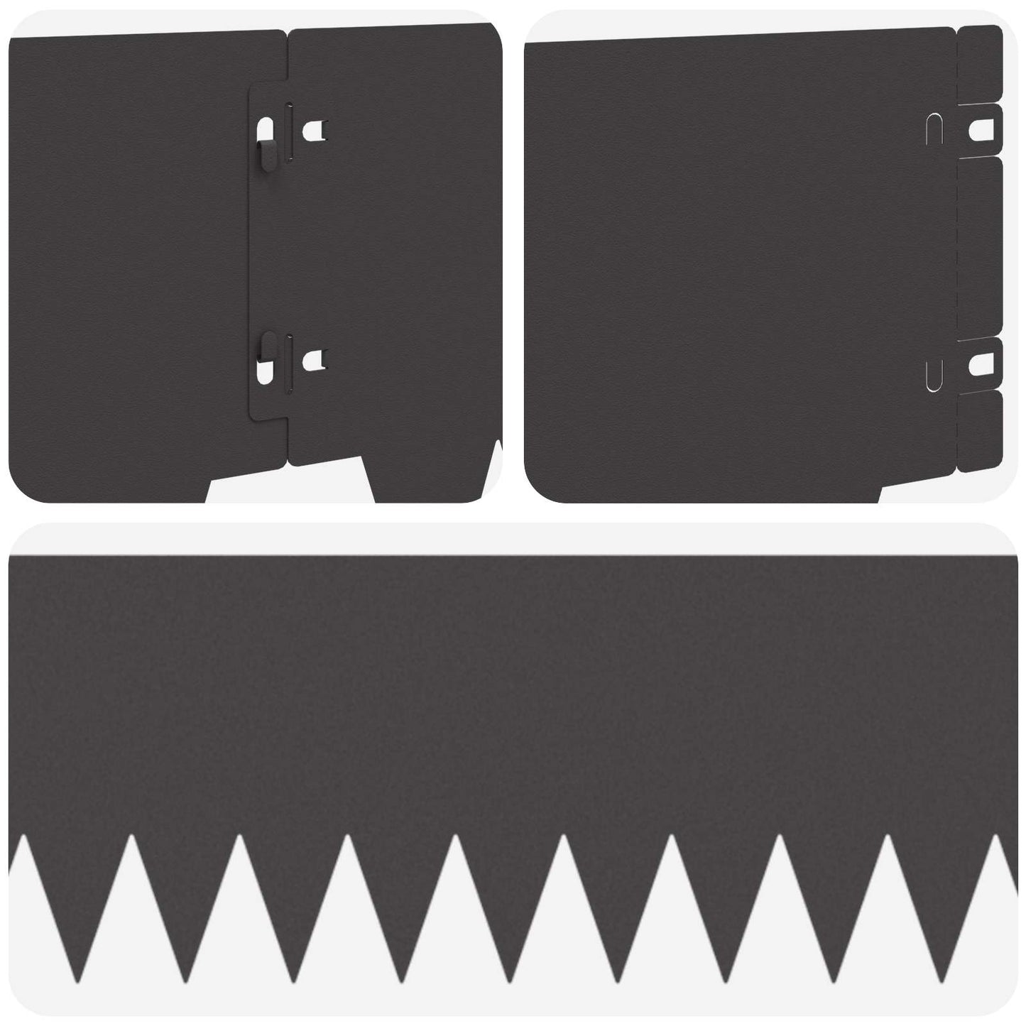 Lawn Edging 20 pcs 103 x 20 cm metal Black