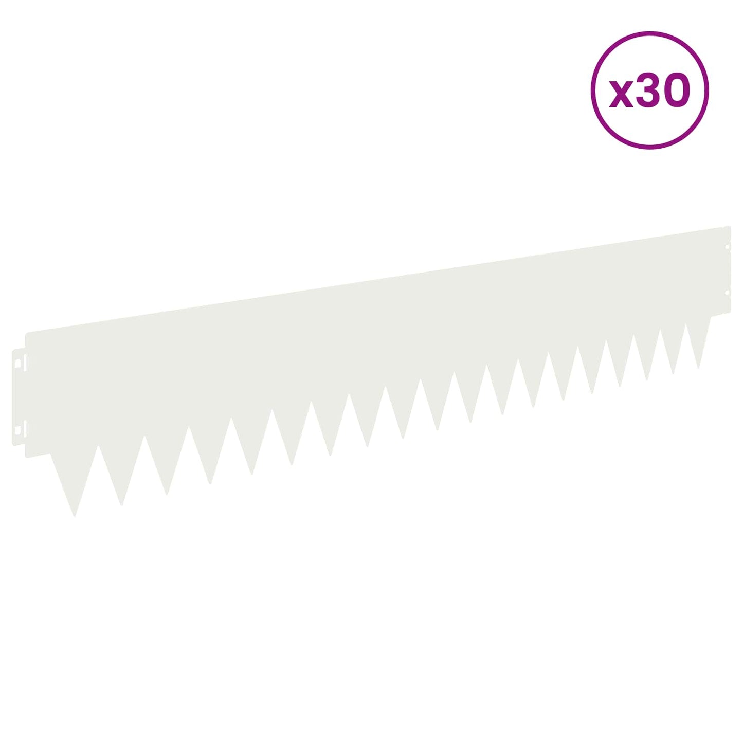 Lawn Edging 30 pcs 103 x 20 cm metal White