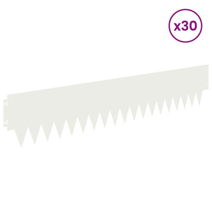 Lawn Edging 30 pcs 103 x 20 cm metal White