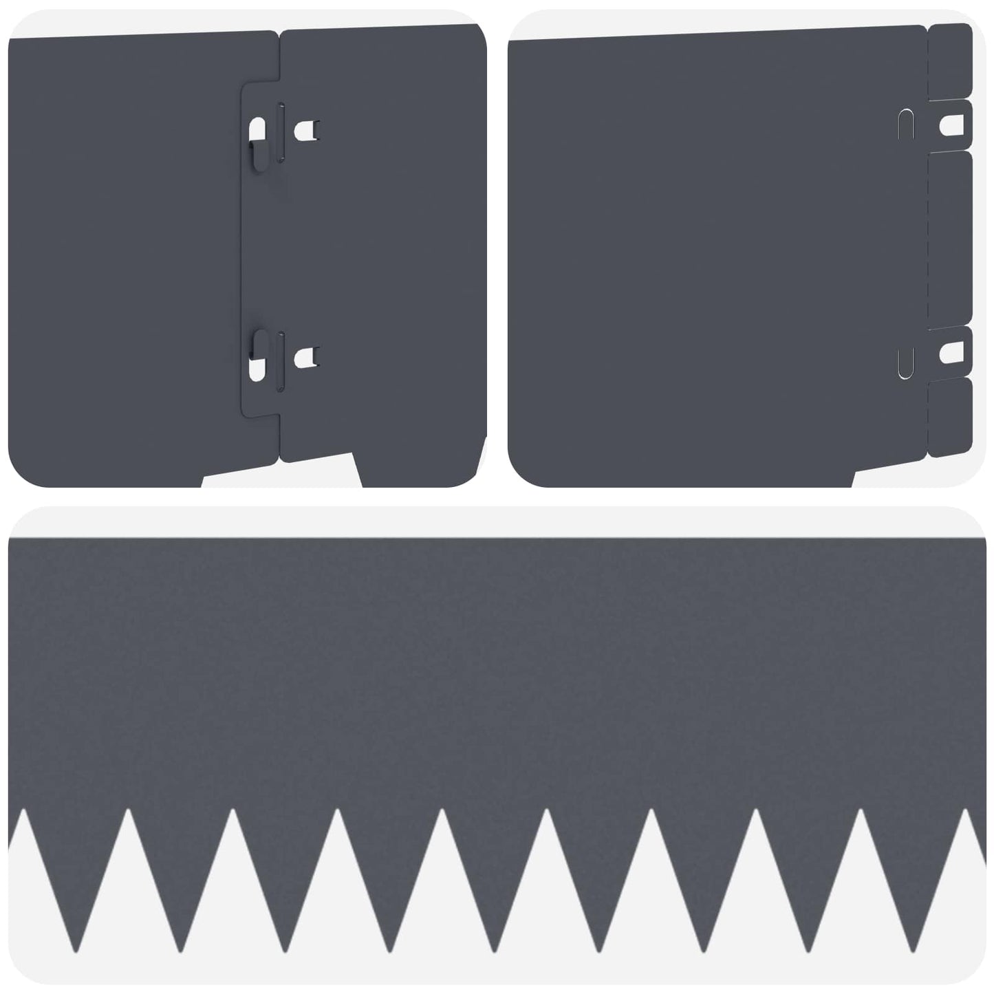 Lawn Edging 30 pcs 103 x 20 cm metal Anthracite