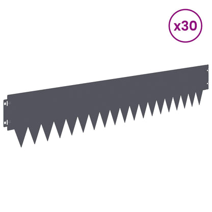Lawn Edging 30 pcs 103 x 20 cm metal Anthracite