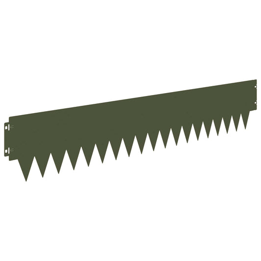 Lawn Edging 10 pcs 103 x 20 cm metal Olive Green