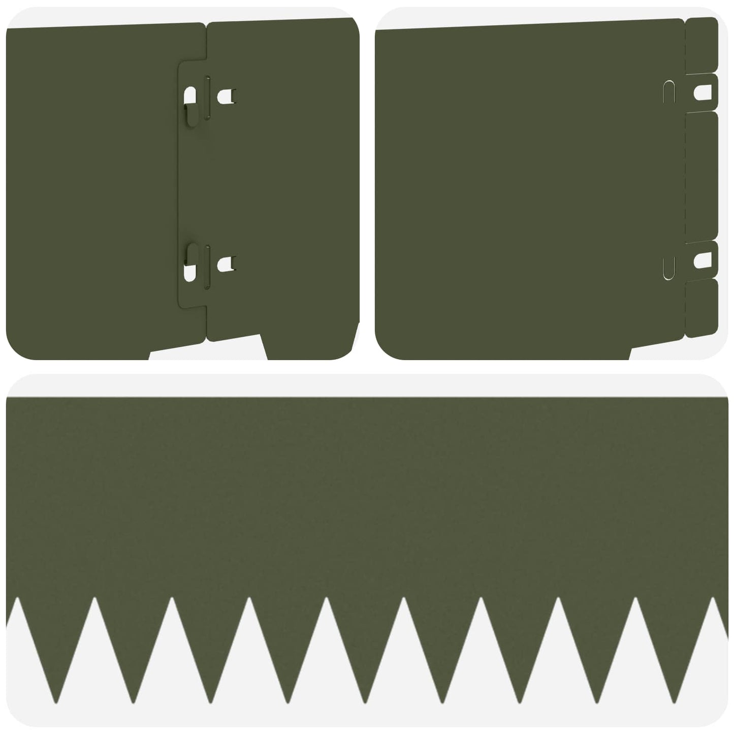 Lawn Edging 20 pcs 103 x 20 cm metal Olive Green
