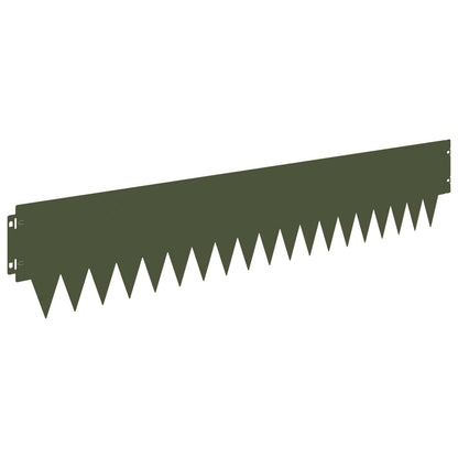 Lawn Edging 20 pcs 103 x 20 cm metal Olive Green