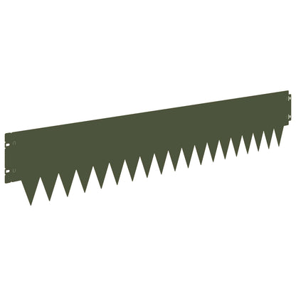 Lawn Edging 20 pcs 103 x 20 cm metal Olive Green