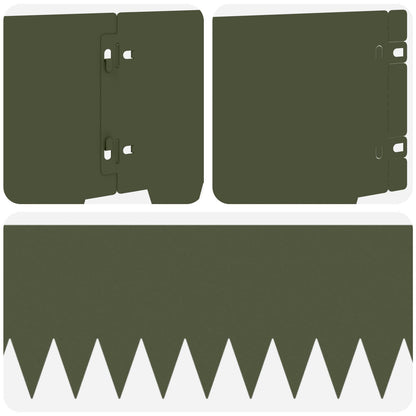 Lawn Edging 30 pcs 103 x 20 cm metal Olive Green