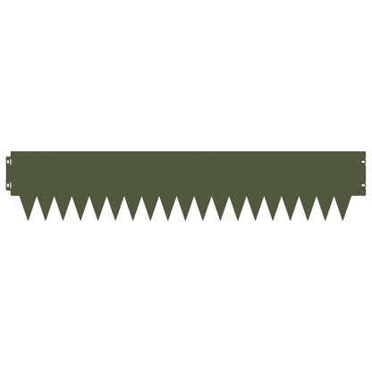 Lawn Edging 30 pcs 103 x 20 cm metal Olive Green