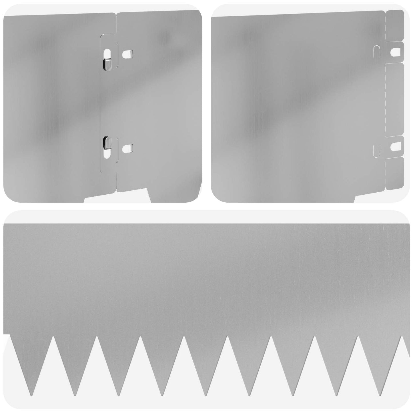 Lawn Edging 30 pcs 103 x 20 cm metal Silver