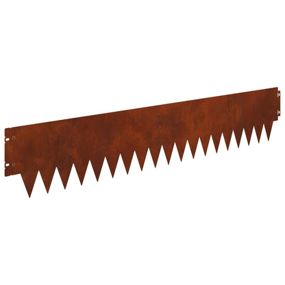 Lawn Edging 10 pcs 103 x 20 cm metal Rusty