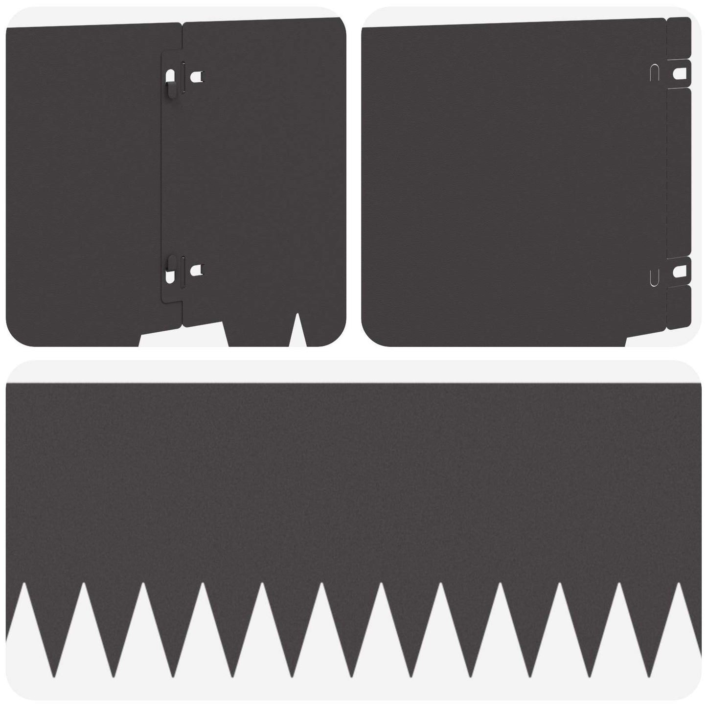 Lawn Edging 10 pcs 103 x 25 cm metal Black