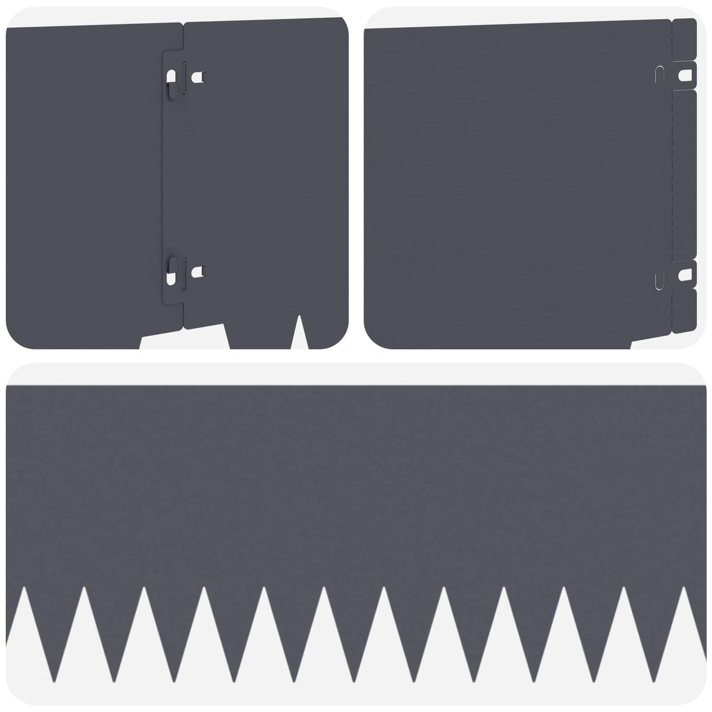 Lawn Edging 20 pcs 103 x 25 cm metal Anthracite