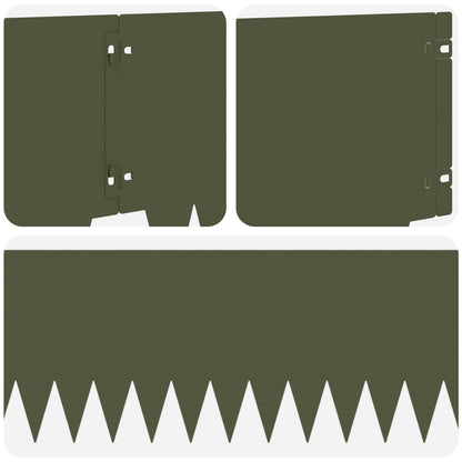 Lawn Edging 20 pcs 103 x 25 cm metal Olive Green