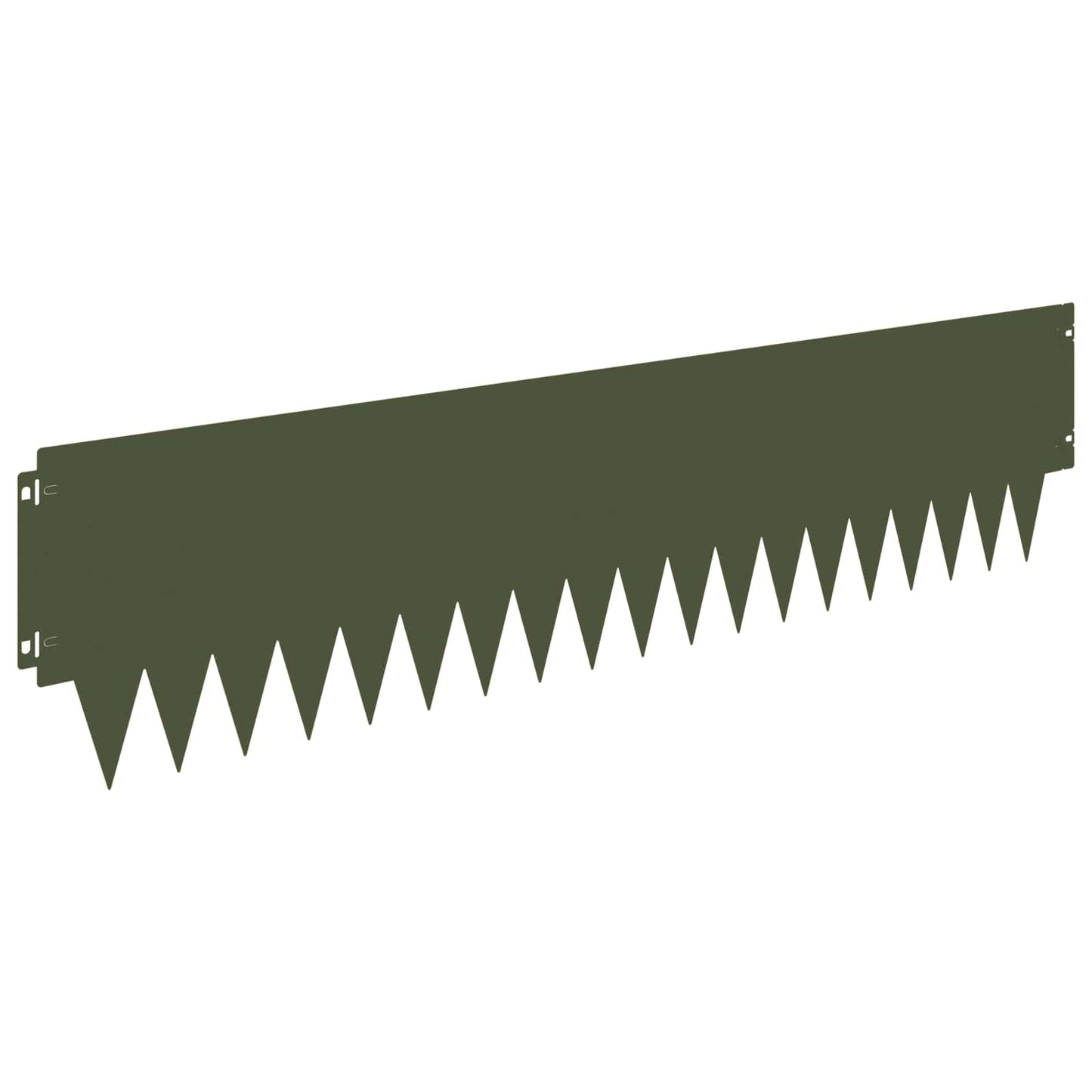 Lawn Edging 20 pcs 103 x 25 cm metal Olive Green