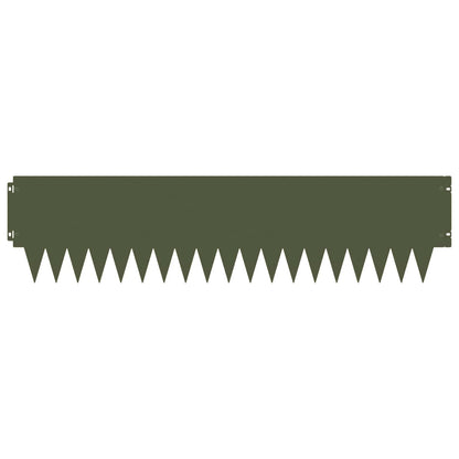Lawn Edging 20 pcs 103 x 25 cm metal Olive Green