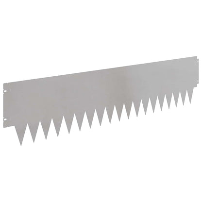 Lawn Edging 10 pcs 103 x 25 cm Steel Silver