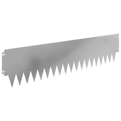 Lawn Edging 10 pcs 103 x 25 cm metal Silver