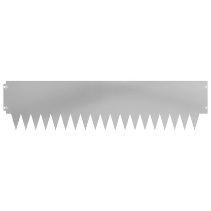 Lawn Edging 20 pcs 103 x 25 cm Steel Silver