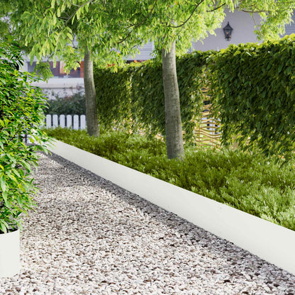 Lawn Edging 10 pcs 103 x 30 cm metal White