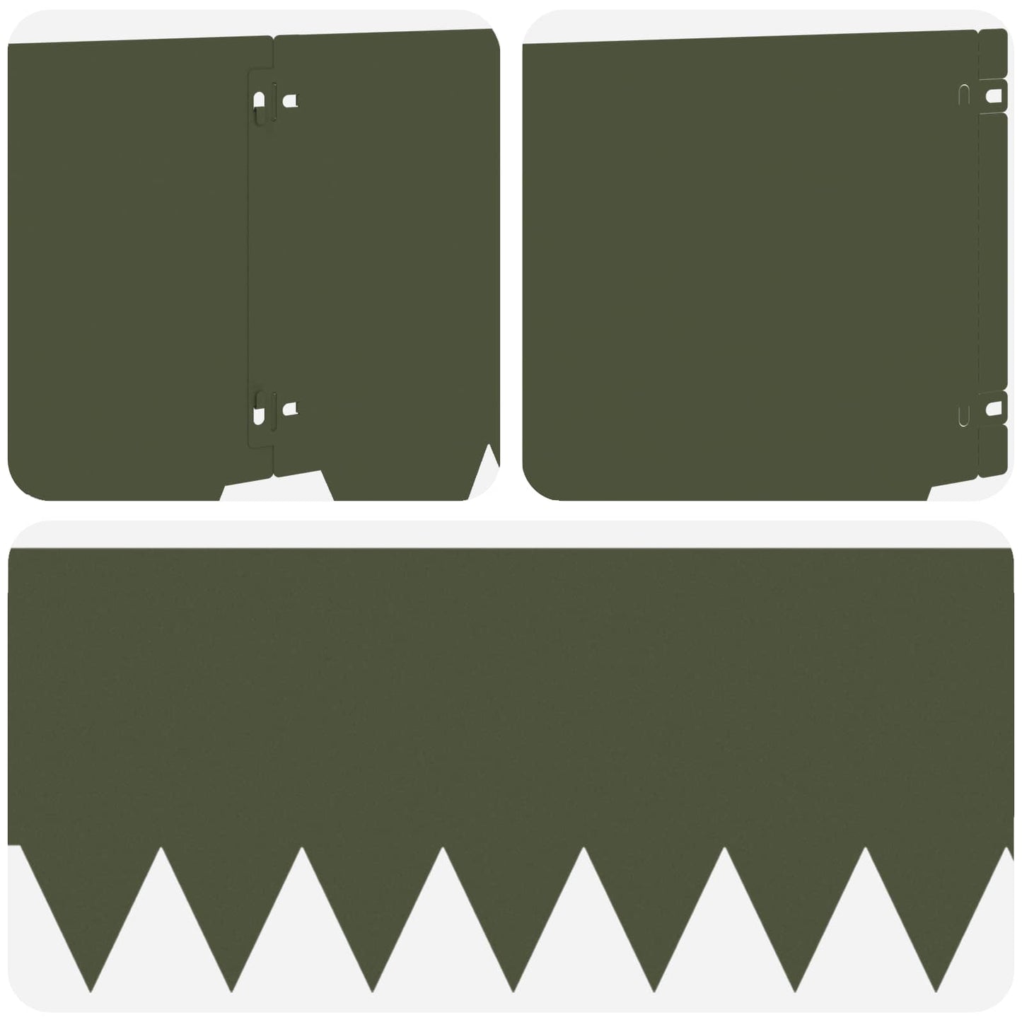 Lawn Edging 20 pcs 103 x 30 cm metal Olive Green