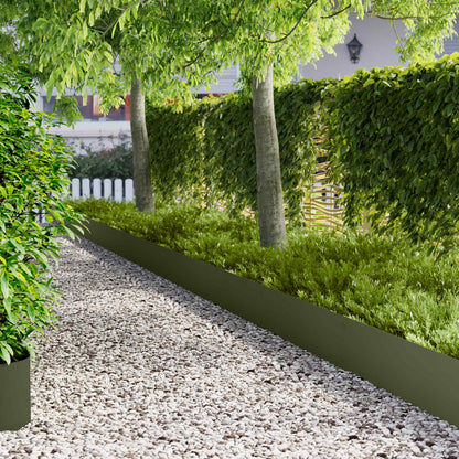 Lawn Edging 20 pcs 103 x 30 cm metal Olive Green